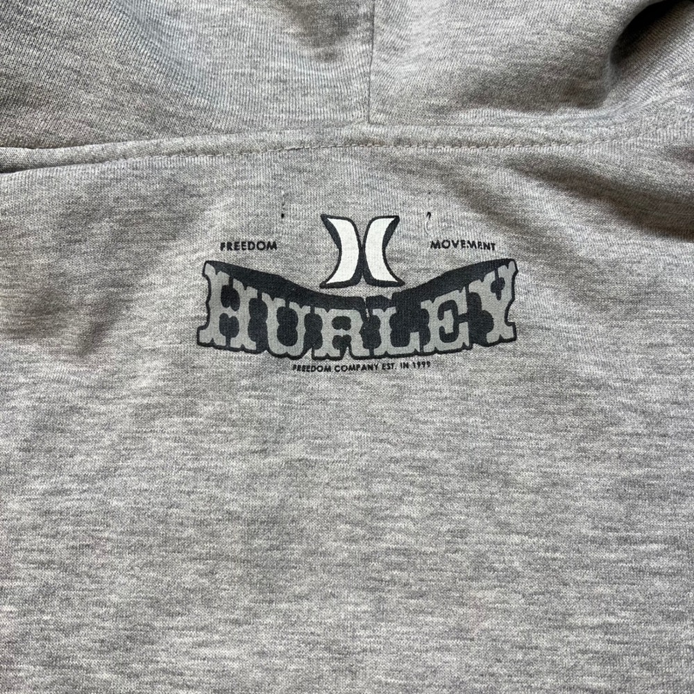 Hurley Mens Freedom Movement Graphic Hoodie Gray Surf Sweatshirt Small 145 - Picture 8 of 8
